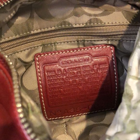 COACH Legacy Red Leather Feeder Bucket Adjustable Crossbody Shoulder Bag Vintage - Picture 5 of 16